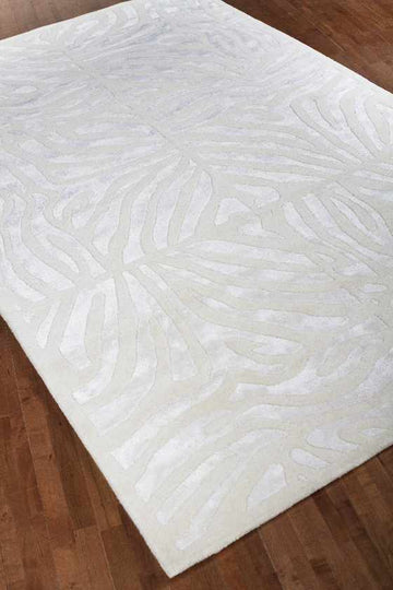 Wardfiance Hide Leather and Fur Cream Area Rug
